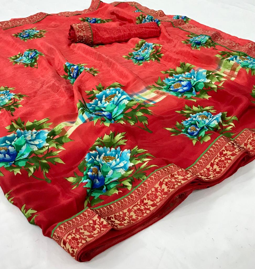 Lt Golden Touch Latest Fancy Designer Satin Crape Printed Daily Wear Saree Collection